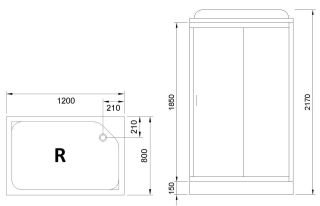 Душевая кабина Royal Bath HP правая стекло прозрачное 120x80см RB8120HP2-T-R